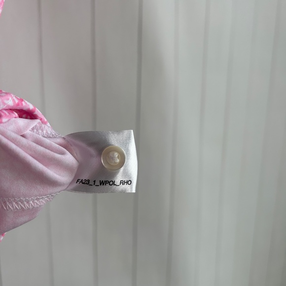 Rhoback women size L short sleeve polo shirt pink ribbon preppy golf tennis - Picture 12 of 12